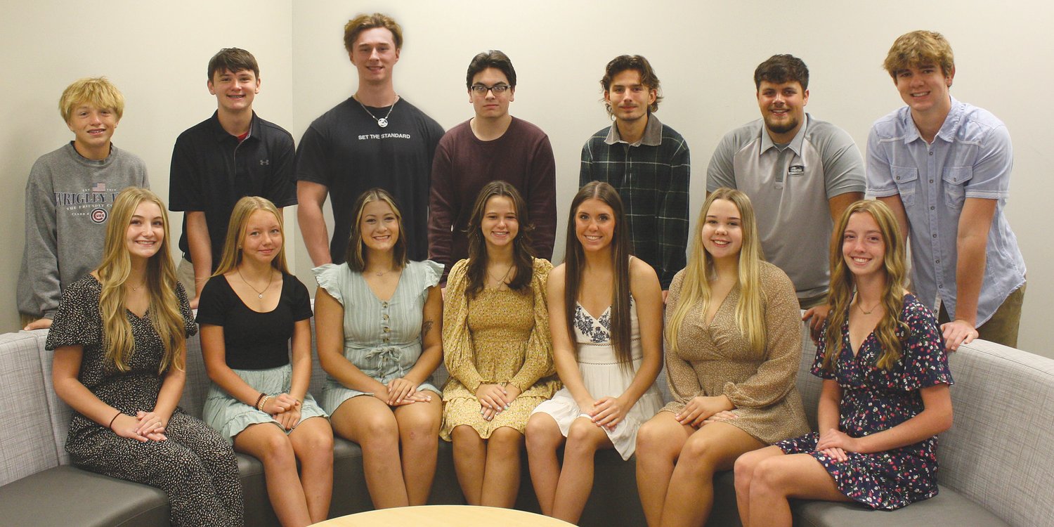 Southmont High School announces its 2022 Fall Homecoming Court. Pictured are, from left, front row, freshman Kenzie Douglas, sophomore Jada Graves, senior queen candidates, Dara Watson, Sami Mooday, Chelsea Veatch and Olivia Powell, and junior Marley Jones; and back row, freshman Griffin Troy, sophomore Rowan Endicott, senior king candidates, Slayde Gardner, Gavin Conrad, Ryley Mitton and Mason Hall, and junior Carter Hubble. Friday’s Homecoming game is a conference match-up between the Mounties (5-0) and the Danville Warriors (2-3). Game time is 7 p.m.
